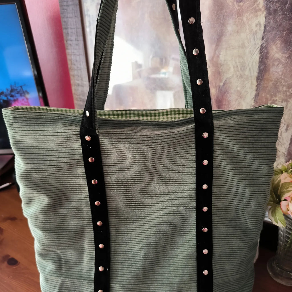 sac velours côtelé vert sauge RITA