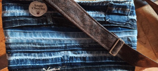 Sacoche mixte upcycling jeans Horizon